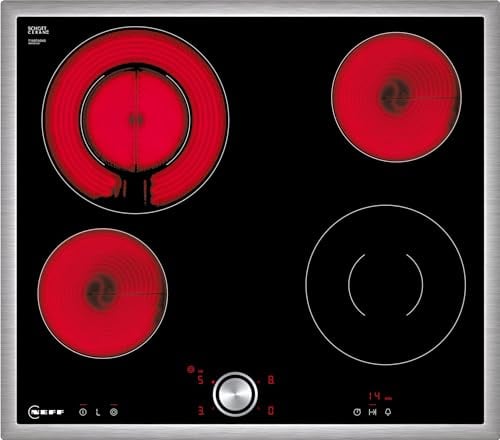 NEFF T16BT60N0, N70, autarkes Elektrokochfeld, Schwarz, 60 cm breit, Made in Germany, TwistPad, Edelstahl-Rahmen, 4 Kochzonen, Amazon Exclusive Edition