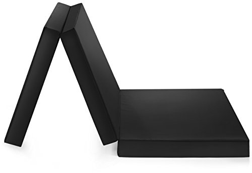 Badenia Trendline Gästematratze 3-teilige Klappmatratze mit strapazierfähigem Microfaser Bezug, Öko-Tex zertifiziert, produziert nach deutschem Qualitätsstandard,190 x 60 cm , schwarz