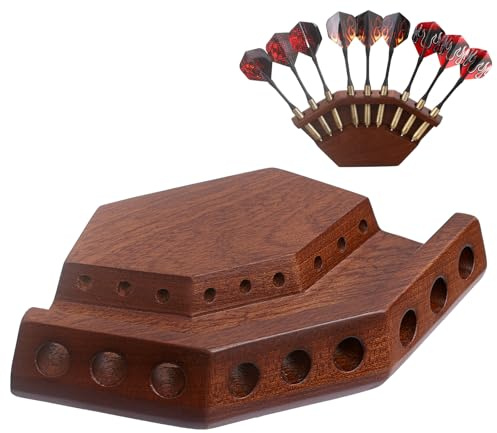 Enjoyard 2 in 1 Dart Halter und Wanddarthalter aus Holz, Dartshalter Hochwertig Dartpfeilhalter| Präsentation Display Darts Rack | Darthalterung Premium Dart Zubehör (Walnussholzfarbe, 1PCS)