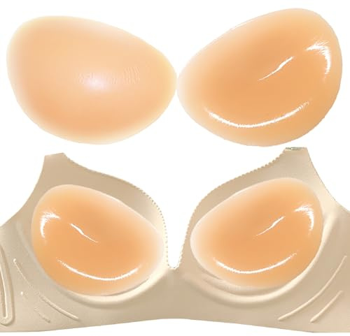 Wieysdoo Selbstklebende Silikon-BH-Pads – Push-Up-Booster-Pads – Huhnfilet-BH-Einsätze für BHs, Bikinis und Bademode, 2 Stück