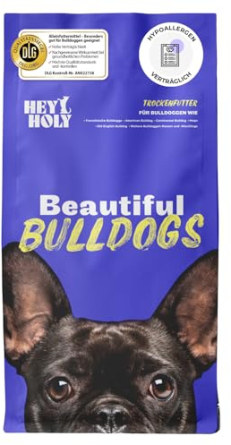 HEY HOLY Premium Trockenfutter für Bulldoggen 100% getreidefrei | 7kg hypoallergenes Hundefutter für ausgewachsene Bulldoggen mit Lachs | Hochverträglich aus natürlichen Zutaten