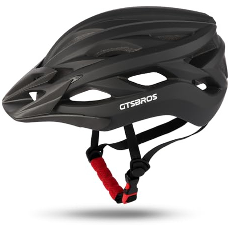 GTSBROS Fahrradhelm mit Visier für Damen Herren– Leichter Abnehmbarem Helm für Mountainbike und Stadtverkehr (Mattschwarz, M)