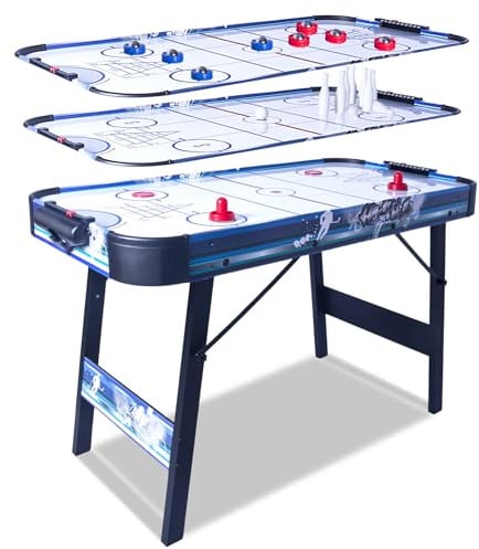 HLC 3 in 1 Air Hockey Tisch Tischspiel/Shuffleboard/Curling Bowling