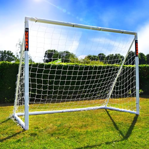 Football Flick Amazon Exklusives Fußballtor – Allwetter – 70 mm extra Dickes uPVC – Fußballtor für Garten, integriertes Verriegelungssystem, 4
