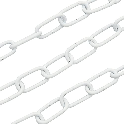 1,5m Eisenkette Weiß ø 2mm Glatt Zierkette Rundstahlkette Rundgliederkette Ringkette lackiert
