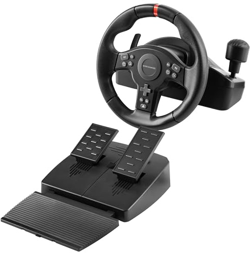 Mars Gaming MWH-RSXONE, SimRacing-Lenkrad, Zero Dead Zone und 270° Drehung, DriveSense-Vibration, Schalthebel + Paddles, XL-Pedalerie, PC|PS3|PS4|Xbox One|Xbox Series X-S|Switch|Switch 2, Schwarz
