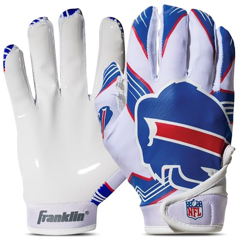 Franklin Sports NFL Fußball-Handschuhe für Kinder, NFL Logo und Silikonhandfläche, Fußball-Handschuhe