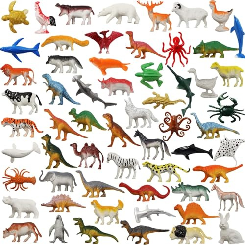 DOITEM Mini Vinyl Kunststoff Tierfiguren Spielzeug Set, realistische Figur Badezimmer Geschenk für Kind pädagogische Kinder Party
