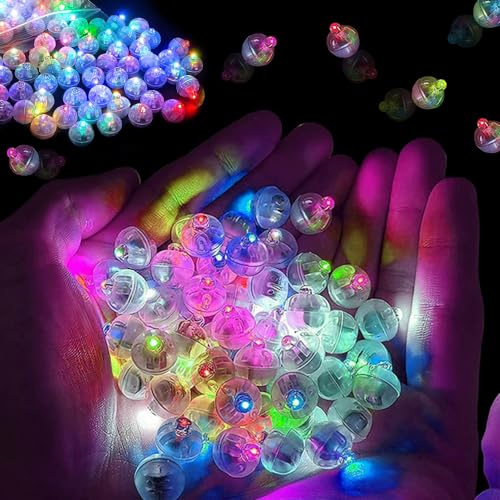 HIQE-FL 120 Stück Runde LED Ballons Lichter,Mini led Ballonlichter | Immer Hell,LED Ballons Lichter,Halloween,Weihnachten,Geburtstagsfeiern,Hochzeitsdekoration (Farbe)