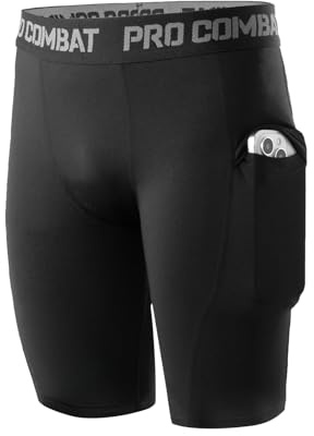 Niksa Jungen Kompressionsshorts Atmungsaktiv Performance Baselayer Trainingsunterwäsche Sportshorts mit Seitentaschen Basketball Fußball Leggings