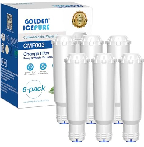 GOLDEN ICEPURE Kaffeemaschinen-Wasserfilter für Krups F088, 6er Pack | Ersatz für Krups F088, Melitta Pro Aqua & Nivona NIRF700 – reduziert Kalk für vollen Kaffeegeschmack.