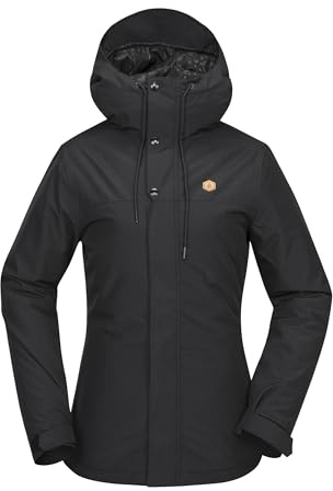Volcom Damen Bolt Insulated Snowboard Ski Winter Hooded Jacket Schneejacke, Schwarz S5, S