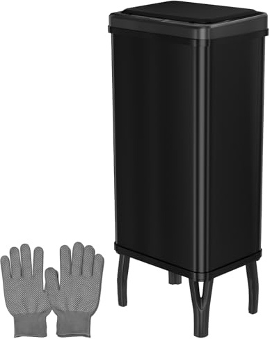 Gardtech 60 Liter Mülleimer Küche mit Sensor - Abfalleimer mit Bewegungssensor - Klemmring für Müllbeutel - Leises Öffnen und Schließen - Montage Erforderlich Schwarz