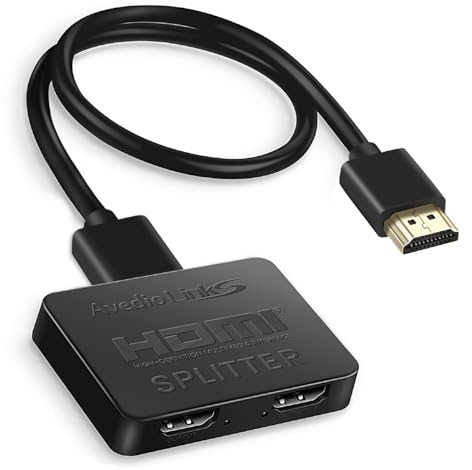 avedio links HDMI Splitter 1 in 2 Out [mit 3.9 Ft Hdmi Cable] Not for Extended Mode-Mirror Same Screen Only, 4K HDMI Splitter 2 Monitore Gleichzeitig, hdmi Verteiler 1 in 2 Out for 3D 1080P@60Hz
