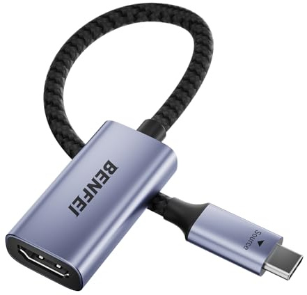 BENFEI USB C zu HDMI Adapter 4K@60Hz, USB Typ-C zu HDMI Adapter [Thunderbolt 3/4/5 Kompatibel] mit iPhone 15 Pro/Max, MacBook Pro/Air 2023, iPad Pro, iMac, S23, XPS 17, Surface Book 3