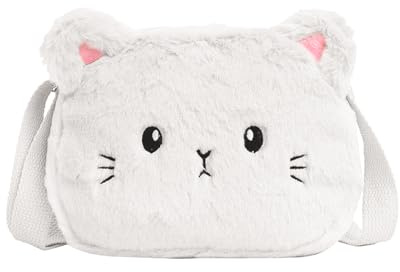 Cosswe Kinder Umhängetasche Mädchen Mädchen Handtasche Katze CrossBody Messenger Bag Verstellbare Umhängetasche Klein Katze Schultertasche