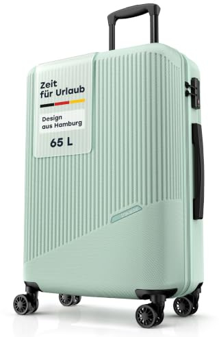 Travelite Koffer Bali Größe M, 67 cm, 65 Liter, mittelgroß, leicht | kratzfester ABS Hartschalenkoffer, Reisekoffer Trolley mit 4 Doppelrollen & TSA Kombinationsschloss, viel Stauraum