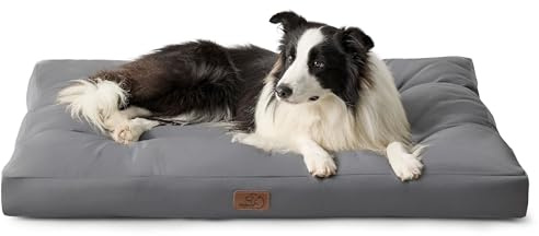 BEDSURE Hundekissen Grosse Hunde waschbar - 91x68cm Hundebett L für große, mittelgroße Hunde Outdoor gepolstert Hundematte grau in 9cm Höhe, groß L hundematratze für Haustiere