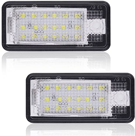 URAQT Kennzeichenbeleuchtung, 2 x 6500K Kennzeichenleuchte 400 Lumen Weiß Nummernschild Licht Birne 12V Eingebauter Canbus Fehlerfrei für A-ud A3 S3 A4 S4 A5 A6 S6 A8 S8 Q7 RS4