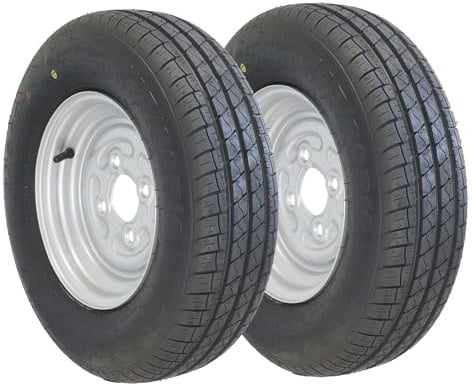 The Drive | 2x Komplettrad 145R10 82/84N (145/80R10) M+S für kleine Pkw-Anhänger | Felge 3,50x10 ET0 / ML60 – Lochkreis 4x100 | Tragkraft je 440kg – max. 140 km/h | mit Felge