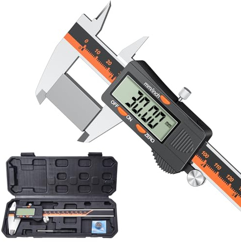 Messschieber Digitale Schieblehre, Preciva Edelstahl Messlehre Messwerkzeuge Spritzwasserdicht Staubdicht mit Ersatzbatterie und größem Display - 150 mm (schwarz)