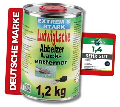 LudwigLacke Der Originale Abbeizer Lackentferner 1,2 kg, für Holz und Metall – Kraftvoller Farbentferner für professionelle Ergebnisse für Metal und Holz