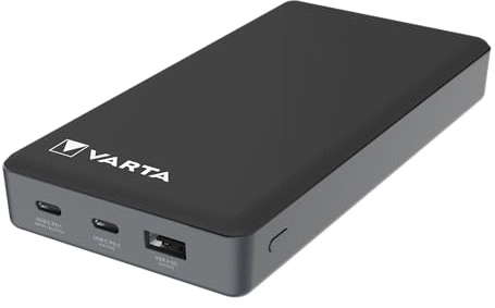 VARTA Power Bank 20000mAh, Powerbank Power on Demand mit 3 Anschlüssen (1x USB A, 2x USB C), kompatibel mit Tablets & Smartphone, in umweltschonender Verpackung