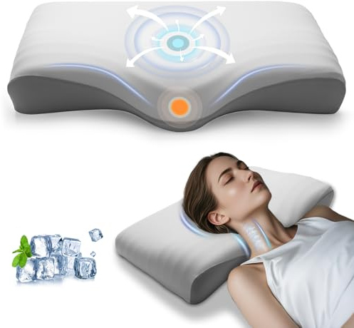 CloudNook Orthopädisches Nackenkissen aus Memory Foam – Ergonomisches Kissen gegen Nacken- & Schulterschmerzen, höhenverstellbar, mit kühlendem Anti-Falten-Bezug, für Seiten-, Rücken- & Bauchschläfer