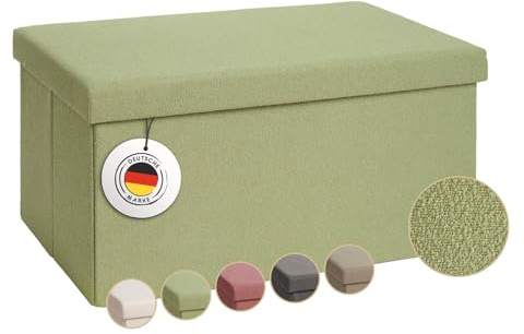 Laleni Große Sitzbank mit Stauraum, 76 x 38 cm, für den Innenbereich, für Schlafzimmer, Truhe in Grün