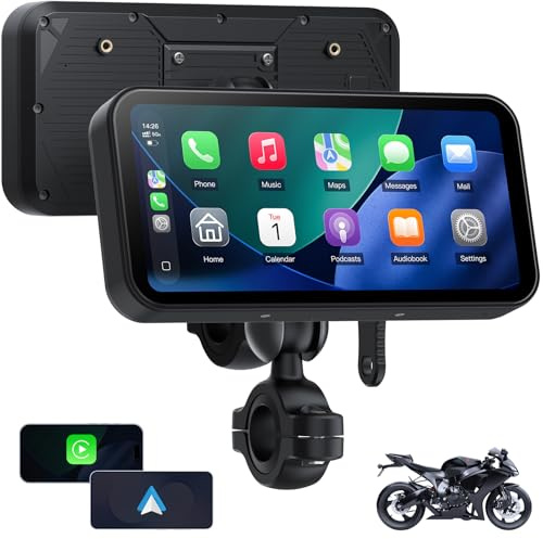 A622 Motorrad CarPlay 6.25 Zoll-Touchscreen-Display, kabelloses CarPlay und Android Auto, IP67 wasserdicht, Reifendruckkontrollsystem (TPMS), Dual-Bluetooth, GPS, USB/Acc-Stromversorgung