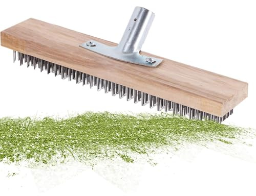 Drahtbesen 30cm Stahlbesen, Drahtbesenbürste zur moosentfernung, Drahtbesen ohne Stiel - Edelstahl Robuster Gartenreinigungsbesen Aus Stahl, Verdickter Gartenbesen Mit Harten Borsten