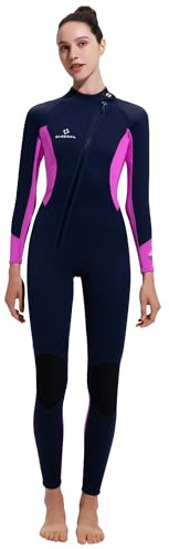 Herren Damen Neoprenanzug Ganzkörper 3/2mm Neoprenanzug Vorderer Reißverschluss Voll Tauchanzüge Ultra-Stretch Langarm Neopren-Nassanzug zum Tauchen Surfen Schnorcheln