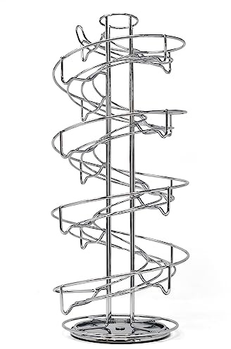 joeji's Kitchen Eierablage im Spiral-Design, Eierkorb, Eierspirale, Eierhalter, Eier – Metall – für bis zu 36 Eier – Aufbewahrung von Küchenzubehör (Chrom-Silber)