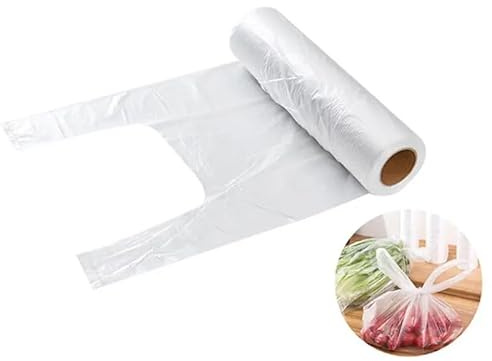 500 x transparente Kunststoff-Gefrierbeutel auf Rolle | Sandwich-Lebensmittel-Plastiktüten für den Mehrzweckgebrauch | ideal für frisches Obst und Gemüse – vielseitig und langlebig – Weste 22,9 x 35,6