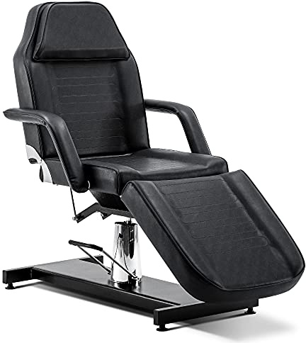 Barberpub Hydraulische Kosmetikliege Therapieliege Massageliege Tattooliege 0006BK (Schwarz)