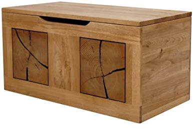 Truhe Eiche massiv geölt BxHxT 80x40x40 cm Stauraumbank