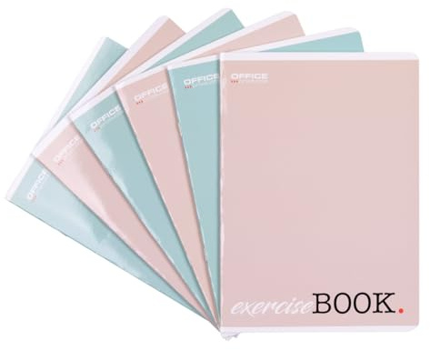 OFFICE PRODUCTS Schulheft/Format A5 32/32 Blatt Kariert/Mixed 8er Packung - 8 Stück/Packung Motive Sortiert/Für Junge Leute Kinder/mit Rand/Weiße Karten/Blau Kariert