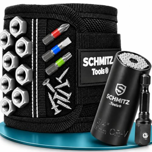 SCHMITZ.Tools Geschenke für Männer - Magnetarmband Handwerker | Geburtstagsgeschenk für Männer - Lustige Männergeschenke - Papa Geschenk - Adventskalender Füllung für Männer + Universalnuss
