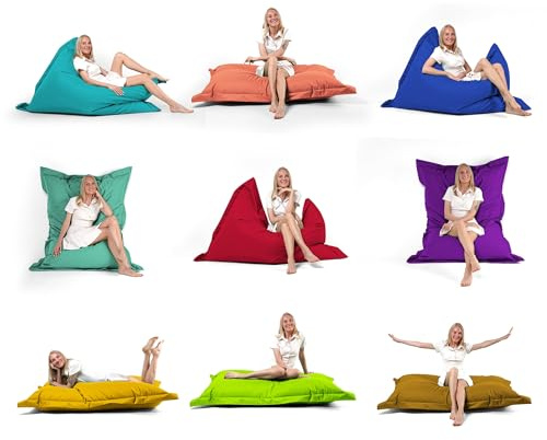 Nadimaideal Sitzsack Rechteckig 2 in 1 Funkttion Legen & Setzen für Kinder, Teenager & Erwachsene | Indoor & Outdoor | Sitzkissen - Beanbag | Füllung EPS Perlen (Anthrazit, L - 100 X 145 cm)