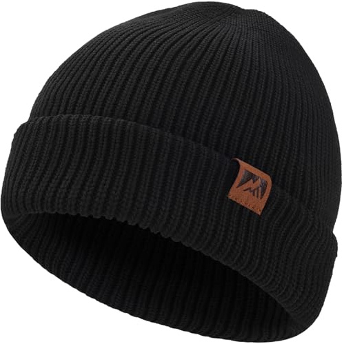 BARFULKER Beanie Mütze Herren Damen Winter, Warme Wintermütze Strickmütze Dehnbare Weiche Skimütze Winddichte Doppellagige Laufmützen Geschenke für Männer Frauen