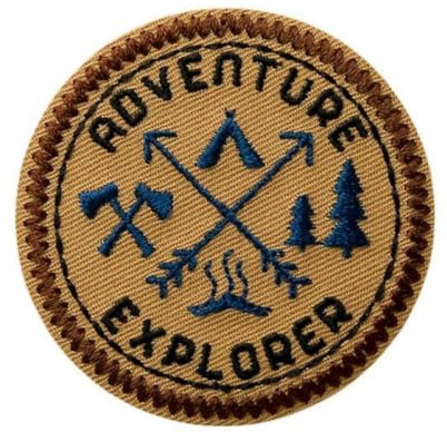 Mono-Quick Bügelbild Aufnäher Patch Applikation zum Aufbügeln Outdoor Adventure Explorer 5,3 cm