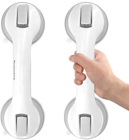 Newthinking Dusche Haltegriff mit Saugnapf 30CM, Haltegriff Dusche Ohne Bohren, Haltegriff Badewanne Badezimmer Gehhilfe für Senioren Bad, 2 Stücke