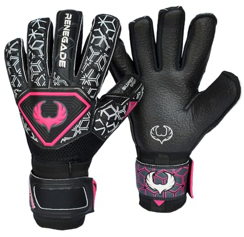 Renegade GK Triton Torwarthandschuhe mit Microbe-Guard (Größen 5-11, 3 Modelle, Stufe 2) Pro-Tek Fingerschutz & Langlebig 3.5+3MM Super Grip | Harter Boden Handschuh | Erwachsene, Jungend, Kinder