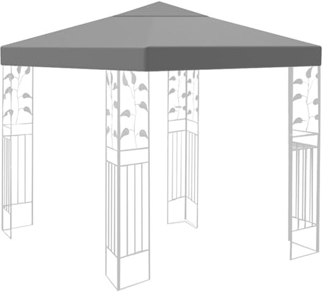 Ersatzdach Pavillon 3x3m Wasserdicht stabil Winterfest 160g/m² Grau Einzeldach Gartenpavillon Pavillondach Faltpavillon Sturmfest Partyzelt Ersatzbezug Top Abdeckung Baldachin