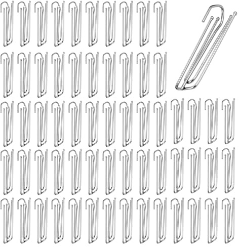 60 Stück Gardinenhaken Metall,mit 4 Zinken Pinch Vorhang Haken Edelstahl,für IKEA Vorhang Haken,Gardinenhaken Edelstahl,Faltenhaken für Gardinen für Gardinen und Vorhangringe Schienen
