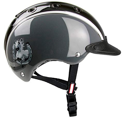 Casco Kinder REIT-, Fahrrad- und Shihelm NORI Einhorn schwarz/grau