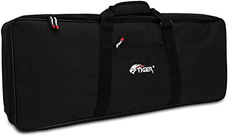 TIGER 76 Keyboard-Tasche mit Griffen, 1279 x 350 x 115 mm | Ideal für Anfänger und Musiker auf Tour, Schwarz, 127,5 x 36,5 x 11 cm