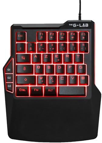 The G-Lab Keyz Thorium – Gamer-Tastatur mit einer Hand – 38 Tasten – Mini tragbare RGB-Gaming-Tastatur – 3 anpassbare Makros – mechanisches Gefühl für PC, PS5, Xbox – New
