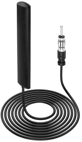 DAB Antenne Auto mit DIN Stecker, Autoantenne als Scheibenantenne Autoradio mit 5M Verlängerungskabel, Selbstklebende Radioantenne Fahrzeug Stereo Empfänger geeignet für Auto LKW Digitalradio Empfang