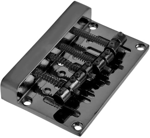 4 Saiten Bass Bridge Saitenhalter 85mm Gitarren Bass Parts mit Pitch und Height Adjustment(schwarz)